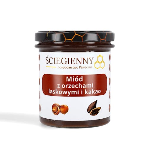 Miód z orzechami laskowymi i kakao - 430g